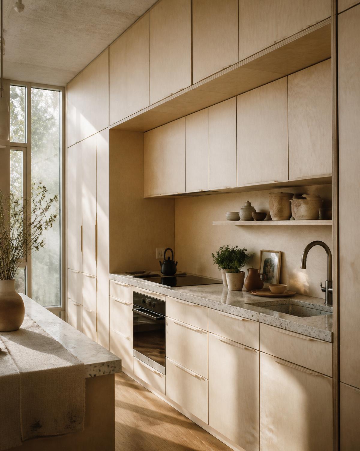 A warm, custom built-in kitchen in a Penang home by Cozy Collective