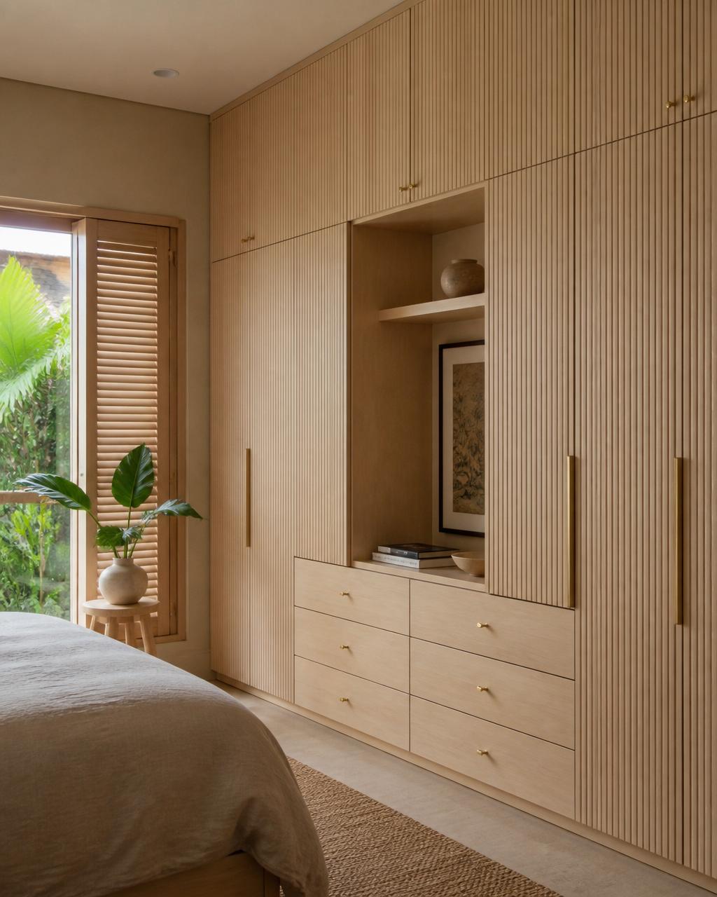 Bedroom Design concept — Calm plywood bedroom