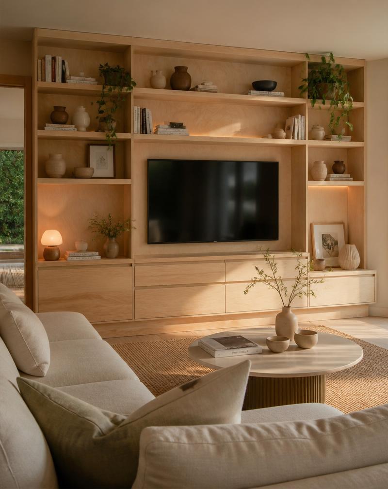 TV Console Design concept — Feature-wall TV console